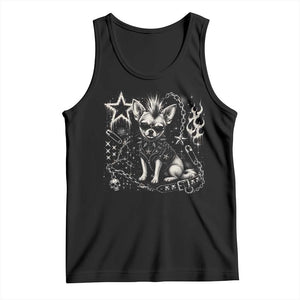 Punk Rock Chihuahua Dog Mohawk Spooky Y2K Grunge Graphic Tank Top
