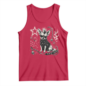 Punk Rock Chihuahua Dog Mohawk Spooky Y2K Grunge Graphic Tank Top