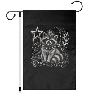 Punk Rock Raccoon Trash Panda Mohawk Spooky Y2K Grunge Graphic Garden Flag
