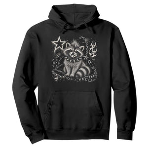 Punk Rock Raccoon Trash Panda Mohawk Spooky Y2K Grunge Graphic Hoodie
