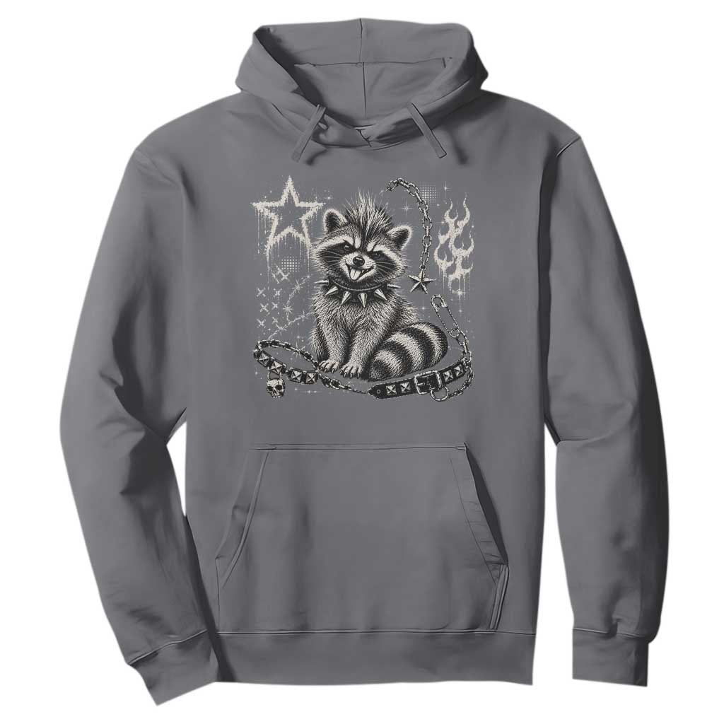 Punk Rock Raccoon Trash Panda Mohawk Spooky Y2K Grunge Graphic Hoodie