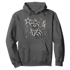 Punk Rock Raccoon Trash Panda Mohawk Spooky Y2K Grunge Graphic Hoodie