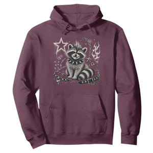 Punk Rock Raccoon Trash Panda Mohawk Spooky Y2K Grunge Graphic Hoodie