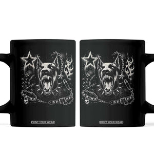 Punk Rock Doberman Growling Dog Angry Barking Y2K Graphic Coffee Mug