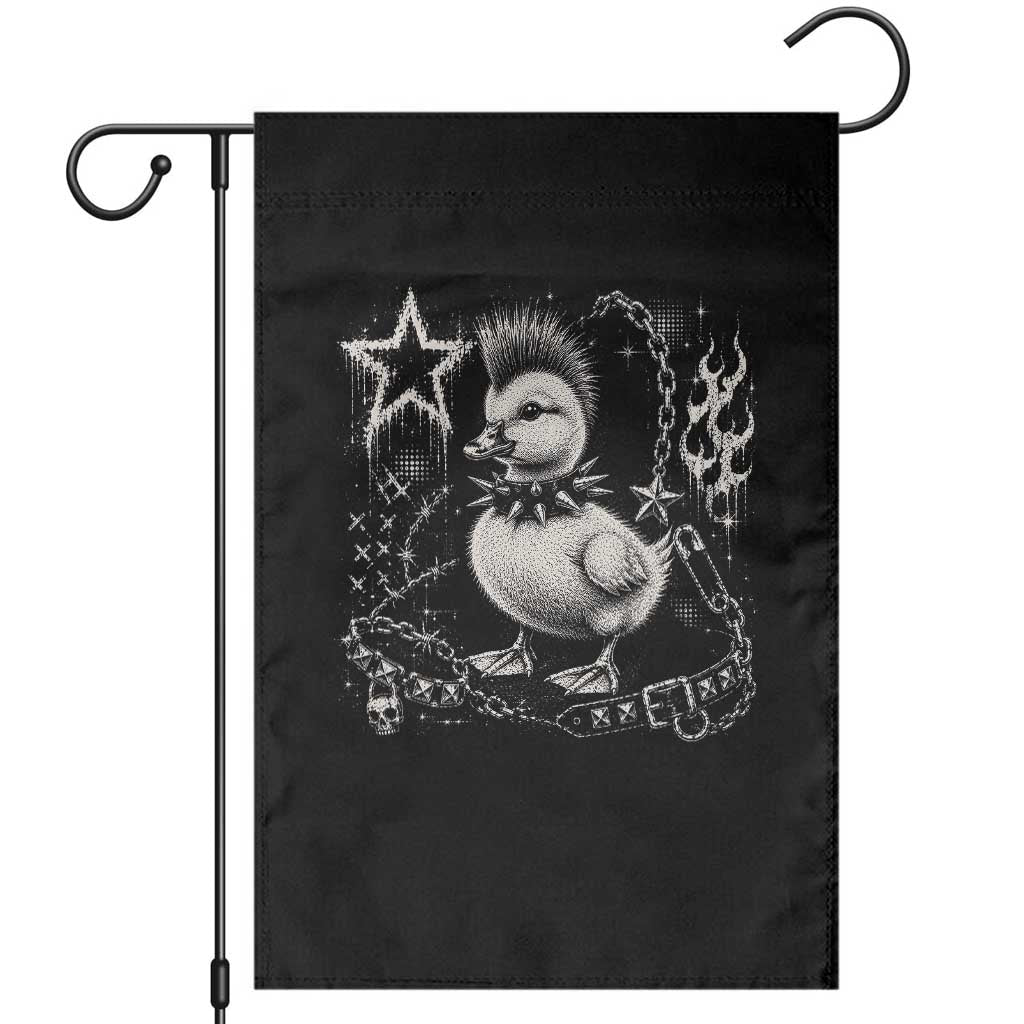 Punk Rock Duckling Mohawk Spooky Y2K Grunge Graphic Garden Flag