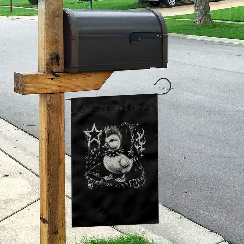 Punk Rock Duckling Mohawk Spooky Y2K Grunge Graphic Garden Flag