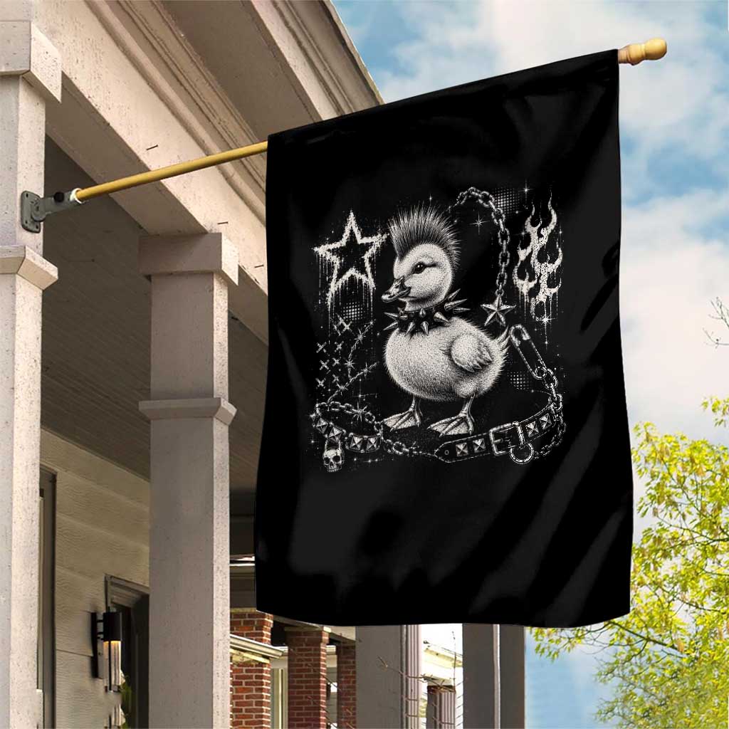 Punk Rock Duckling Mohawk Spooky Y2K Grunge Graphic Garden Flag