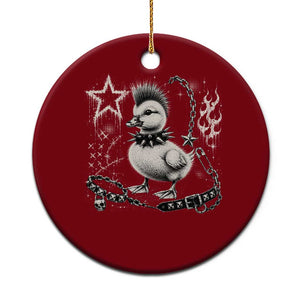 Punk Rock Duckling Mohawk Spooky Y2K Grunge Graphic Ceramic Ornament