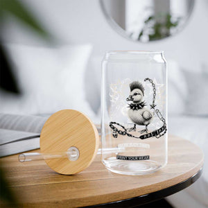 Punk Rock Duckling Mohawk Spooky Y2K Grunge Graphic Glass Can