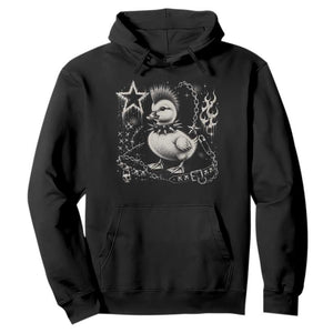 Punk Rock Duckling Mohawk Spooky Y2K Grunge Graphic Hoodie