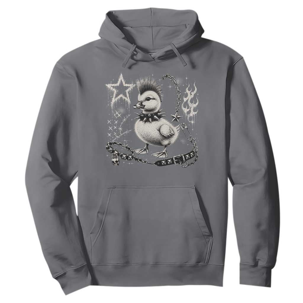 Punk Rock Duckling Mohawk Spooky Y2K Grunge Graphic Hoodie