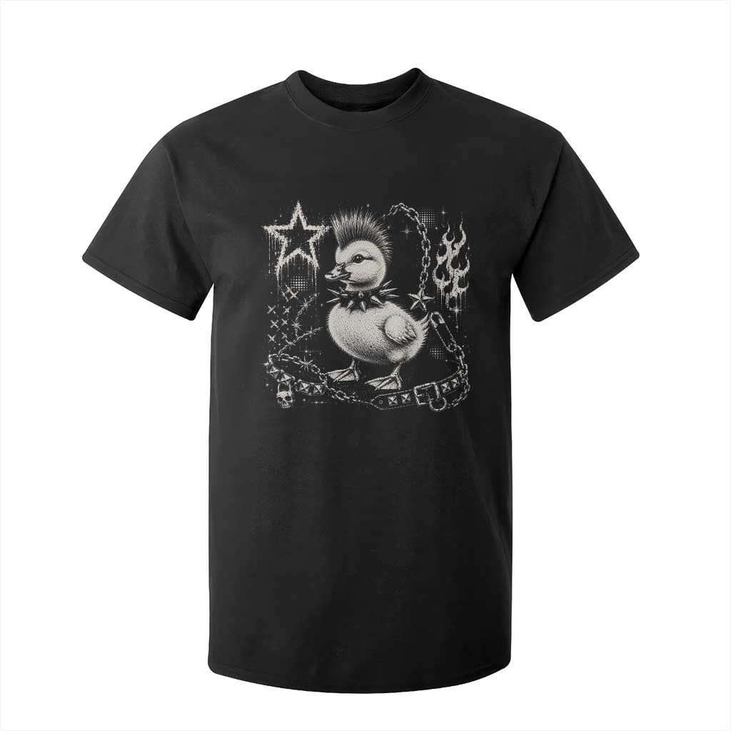 Punk Rock Duckling Mohawk Spooky Y2K Grunge Graphic T Shirt For Kid