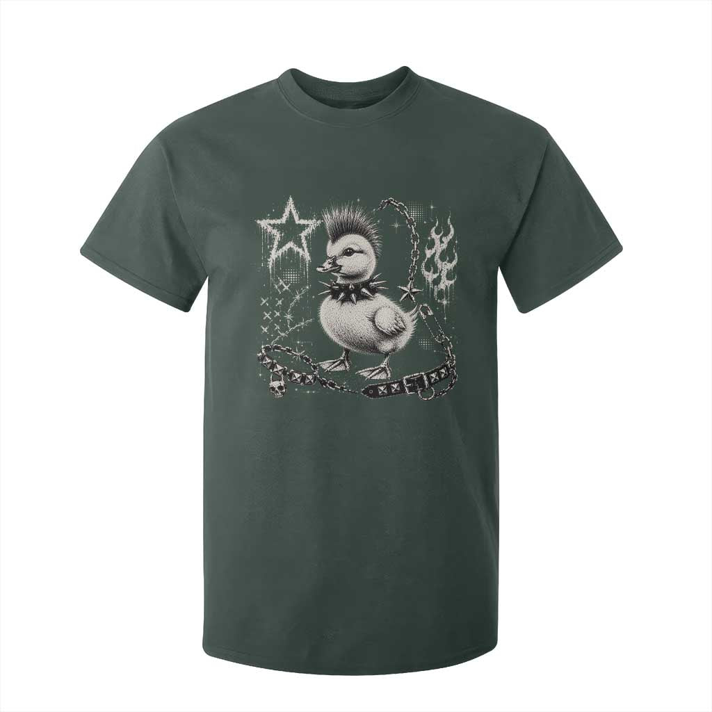 Punk Rock Duckling Mohawk Spooky Y2K Grunge Graphic T Shirt For Kid