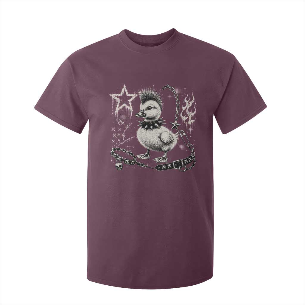 Punk Rock Duckling Mohawk Spooky Y2K Grunge Graphic T Shirt For Kid