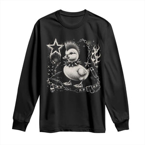 Punk Rock Duckling Mohawk Spooky Y2K Grunge Graphic Long Sleeve Shirt