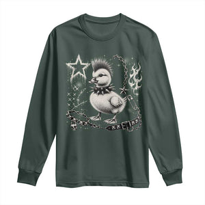 Punk Rock Duckling Mohawk Spooky Y2K Grunge Graphic Long Sleeve Shirt