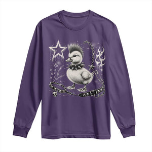 Punk Rock Duckling Mohawk Spooky Y2K Grunge Graphic Long Sleeve Shirt