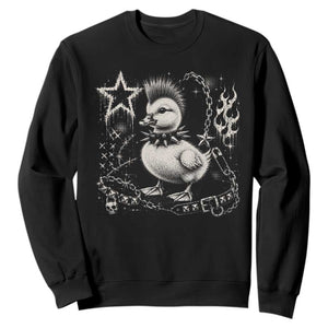 Punk Rock Duckling Mohawk Spooky Y2K Grunge Graphic Sweatshirt