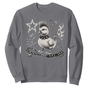 Punk Rock Duckling Mohawk Spooky Y2K Grunge Graphic Sweatshirt