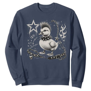 Punk Rock Duckling Mohawk Spooky Y2K Grunge Graphic Sweatshirt