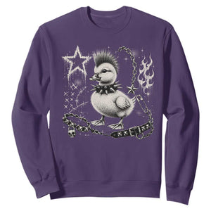Punk Rock Duckling Mohawk Spooky Y2K Grunge Graphic Sweatshirt