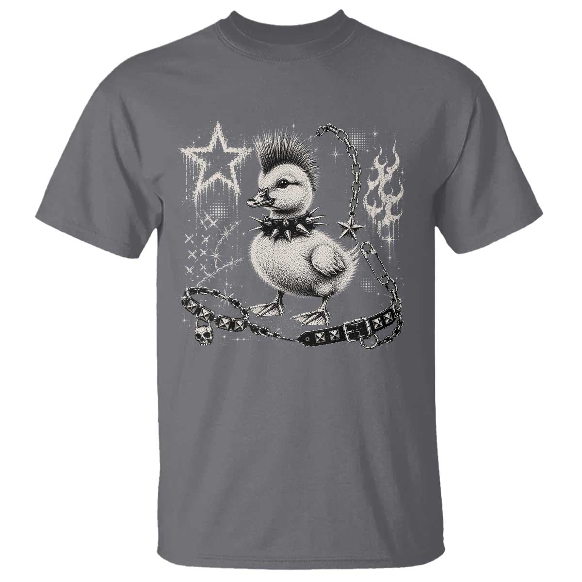 Punk Rock Duckling Mohawk Spooky Y2K Grunge Graphic T Shirt