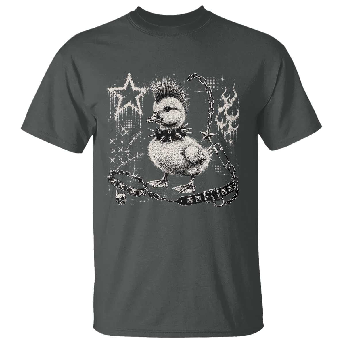 Punk Rock Duckling Mohawk Spooky Y2K Grunge Graphic T Shirt
