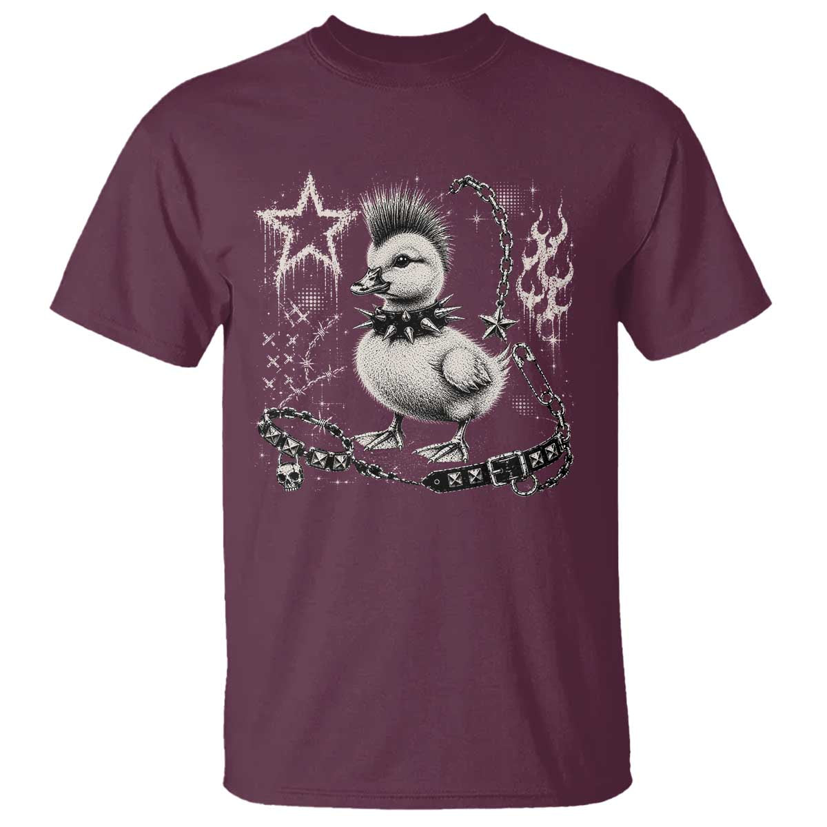 Punk Rock Duckling Mohawk Spooky Y2K Grunge Graphic T Shirt