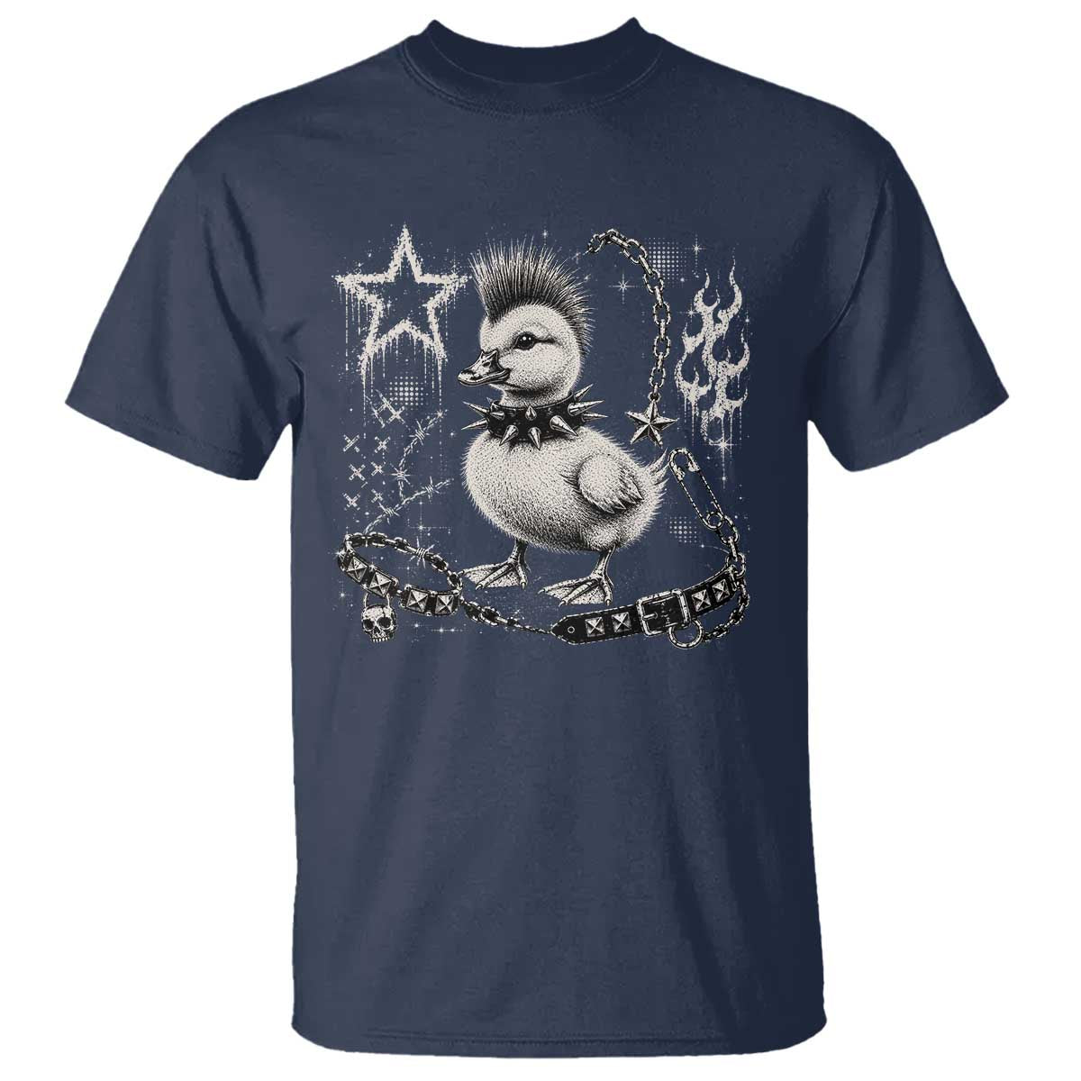 Punk Rock Duckling Mohawk Spooky Y2K Grunge Graphic T Shirt