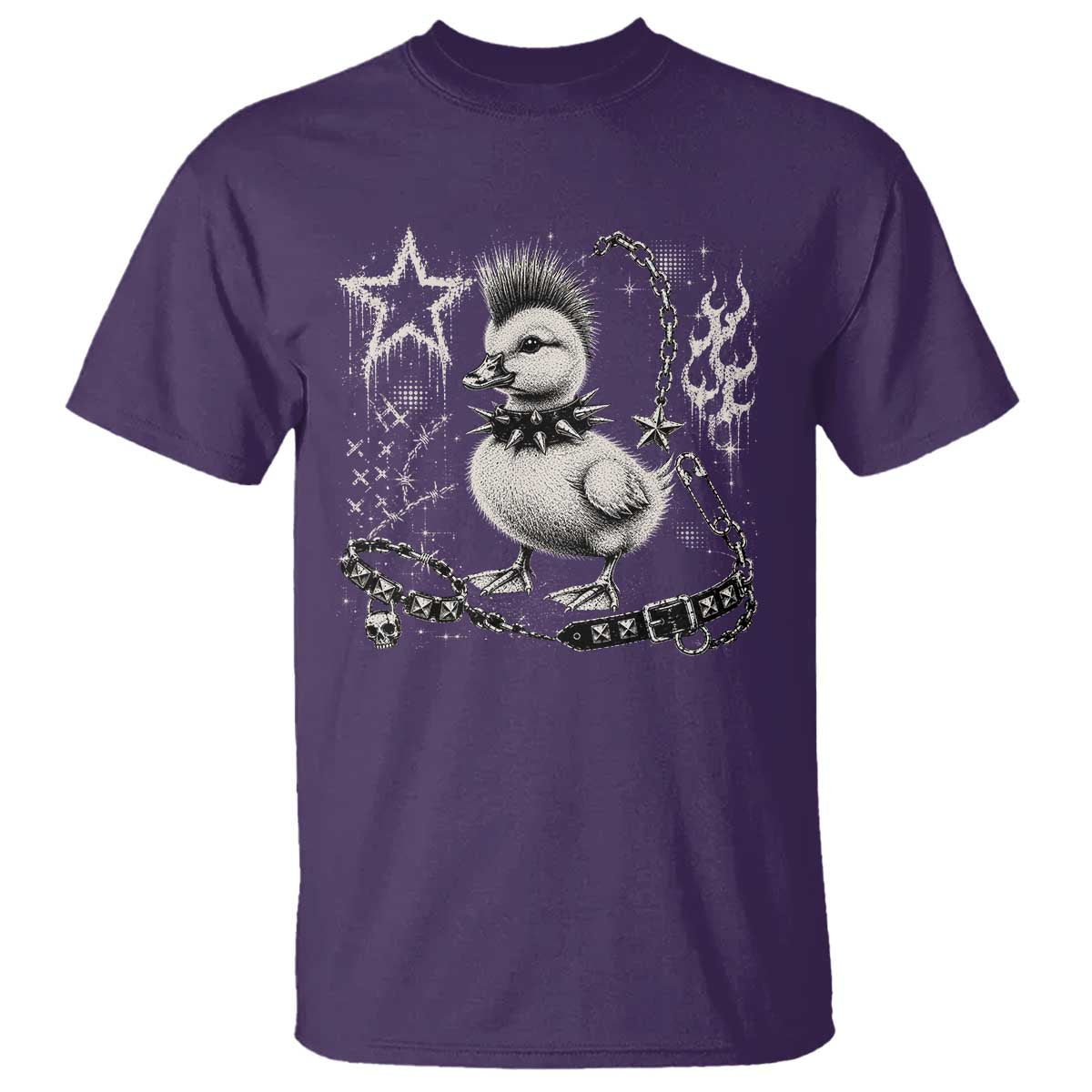 Punk Rock Duckling Mohawk Spooky Y2K Grunge Graphic T Shirt