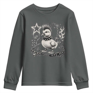 Punk Rock Duckling Mohawk Spooky Y2K Grunge Graphic Youth Sweatshirt