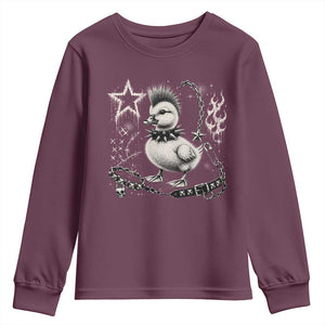 Punk Rock Duckling Mohawk Spooky Y2K Grunge Graphic Youth Sweatshirt