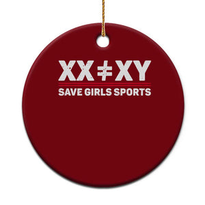 XX Does Not Equal XY Save Girls Sports Ceramic Ornament TS10 1pc Red Print Your Wear