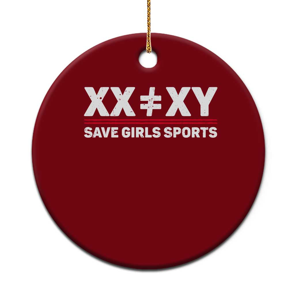 XX Does Not Equal XY Save Girls Sports Ceramic Ornament TS10 1pc Red Print Your Wear