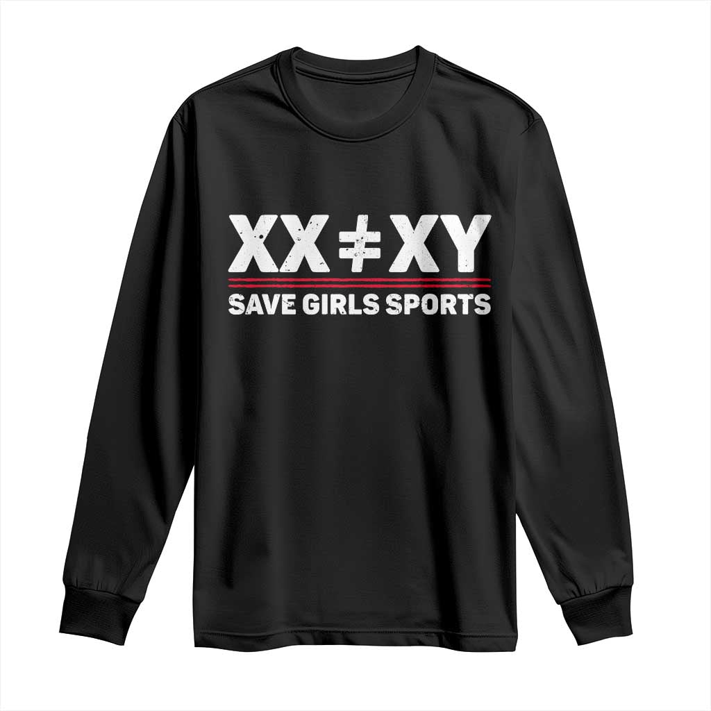 XX Does Not Equal XY Save Girls Sports Long Sleeve Shirt TS10 Black Print Your Wear