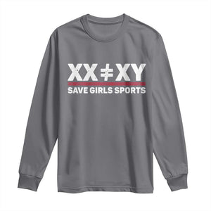 XX Does Not Equal XY Save Girls Sports Long Sleeve Shirt TS10 Charcoal Print Your Wear