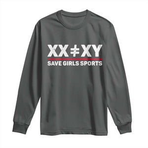 XX Does Not Equal XY Save Girls Sports Long Sleeve Shirt TS10 Dark Heather Print Your Wear