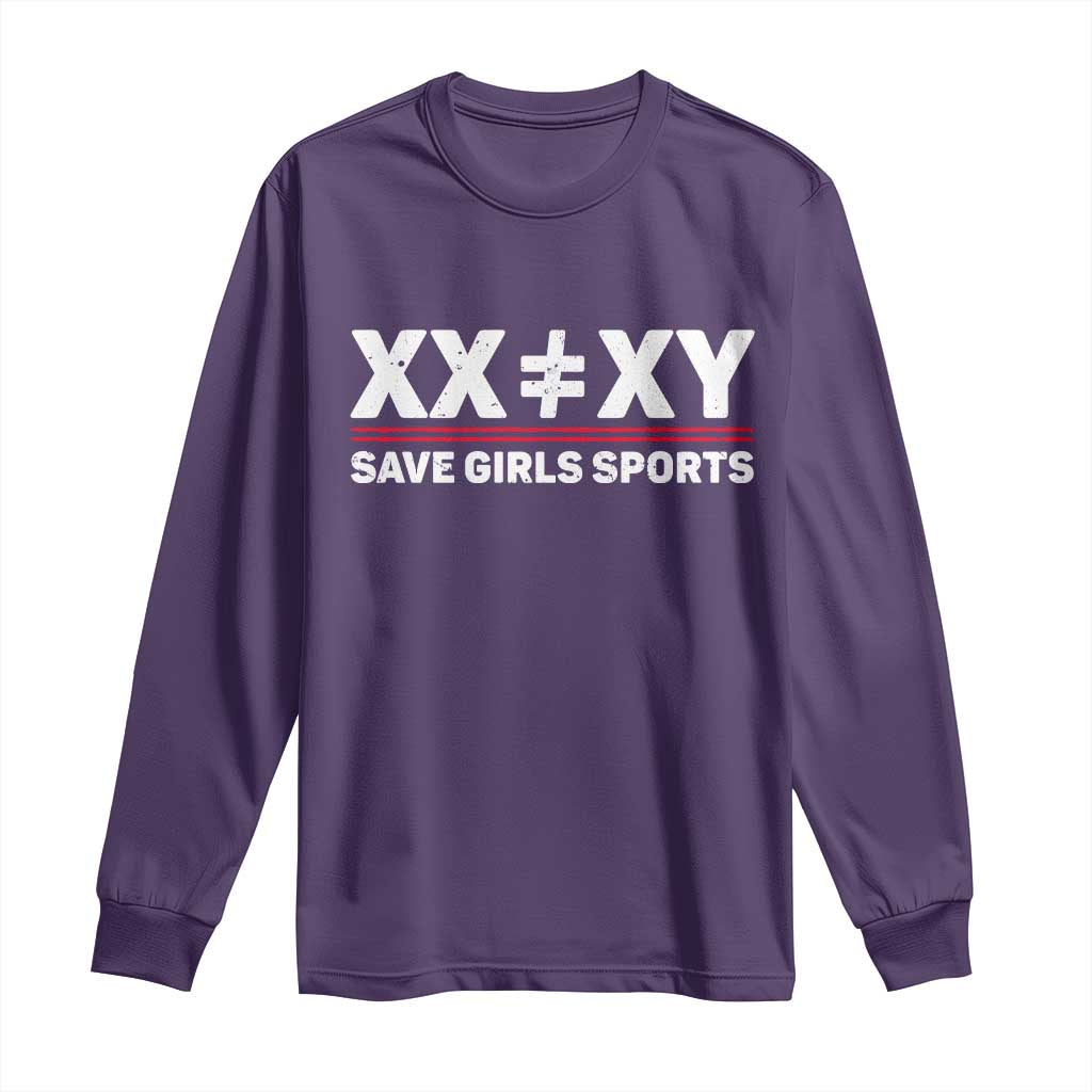XX Does Not Equal XY Save Girls Sports Long Sleeve Shirt TS10 Purple Print Your Wear