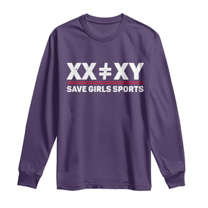 XX Does Not Equal XY Save Girls Sports Long Sleeve Shirt TS10 Purple Print Your Wear