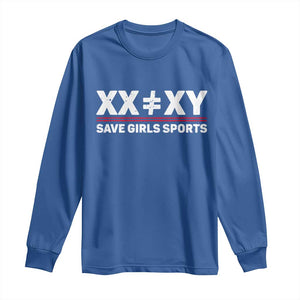 XX Does Not Equal XY Save Girls Sports Long Sleeve Shirt TS10 Royal Blue Print Your Wear