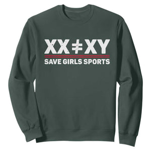 XX Does Not Equal XY Save Girls Sports Sweatshirt TS10 Dark Forest Green Print Your Wear