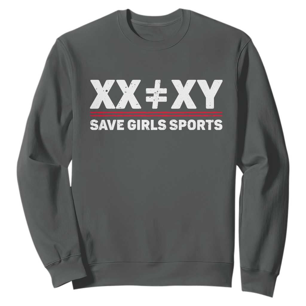 XX Does Not Equal XY Save Girls Sports Sweatshirt TS10 Dark Heather Print Your Wear