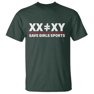 XX Does Not Equal XY Save Girls Sports T Shirt TS10 Dark Forest Green Print Your Wear