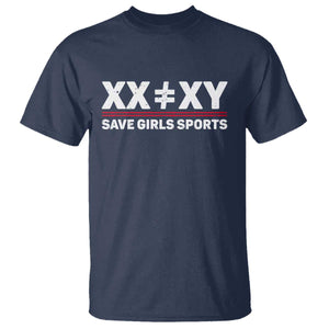 XX Does Not Equal XY Save Girls Sports T Shirt TS10 Navy Print Your Wear