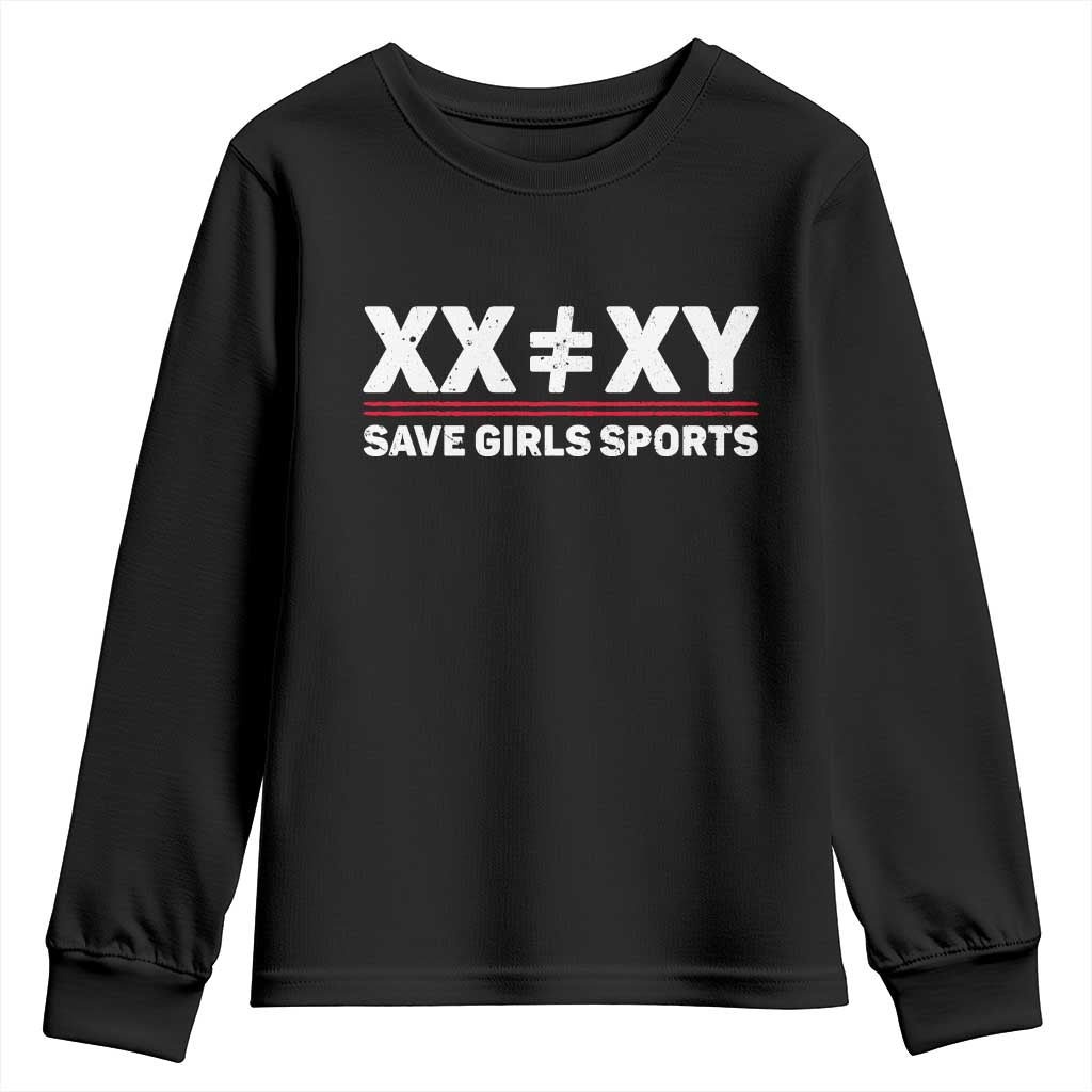 XX Does Not Equal XY Save Girls Sports Youth Sweatshirt TS10 Black Print Your Wear