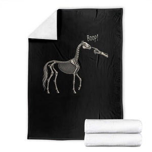 Boop Skeleton Horse Funny Spooky Halloween Animal Graphic Throw Blanket