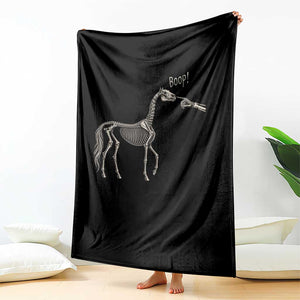 Boop Skeleton Horse Funny Spooky Halloween Animal Graphic Throw Blanket