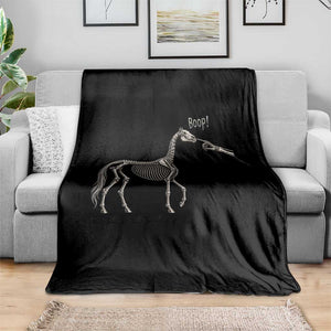 Boop Skeleton Horse Funny Spooky Halloween Animal Graphic Throw Blanket