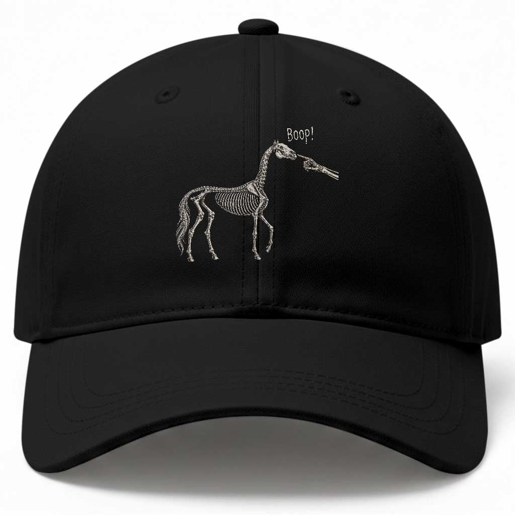 Boop Skeleton Horse Funny Spooky Halloween Animal Graphic Baseball Cap