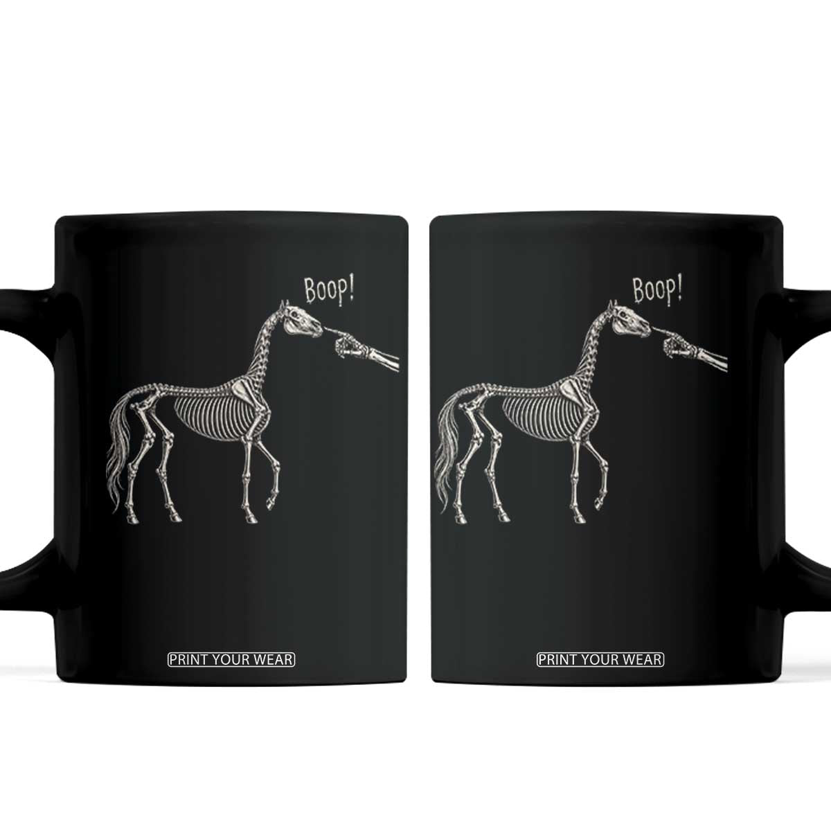 Boop Skeleton Horse Funny Spooky Halloween Animal Graphic Coffee Mug